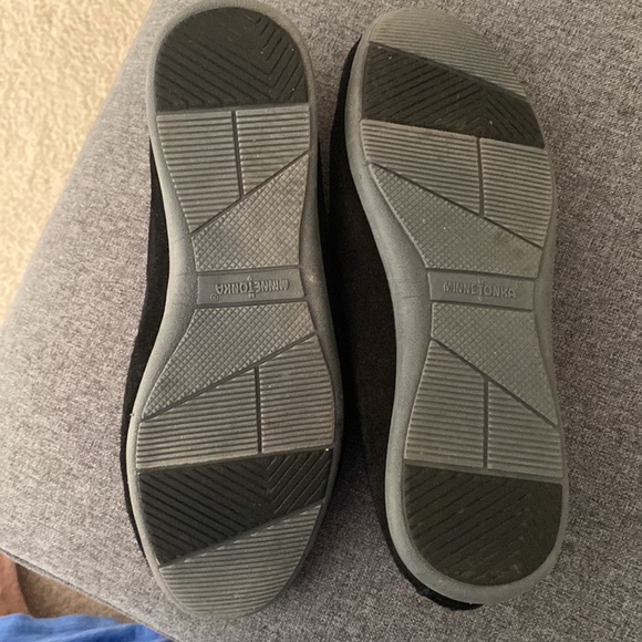Black suede Minnetonka shoes . - Picture 2 of 3